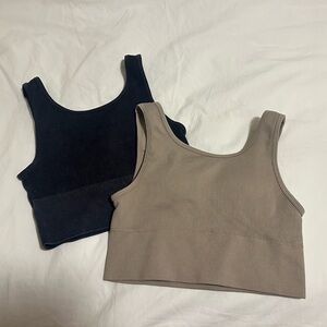 Sports Bras - Navy & Taupe